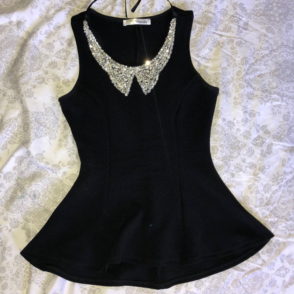 Black peplum Top
